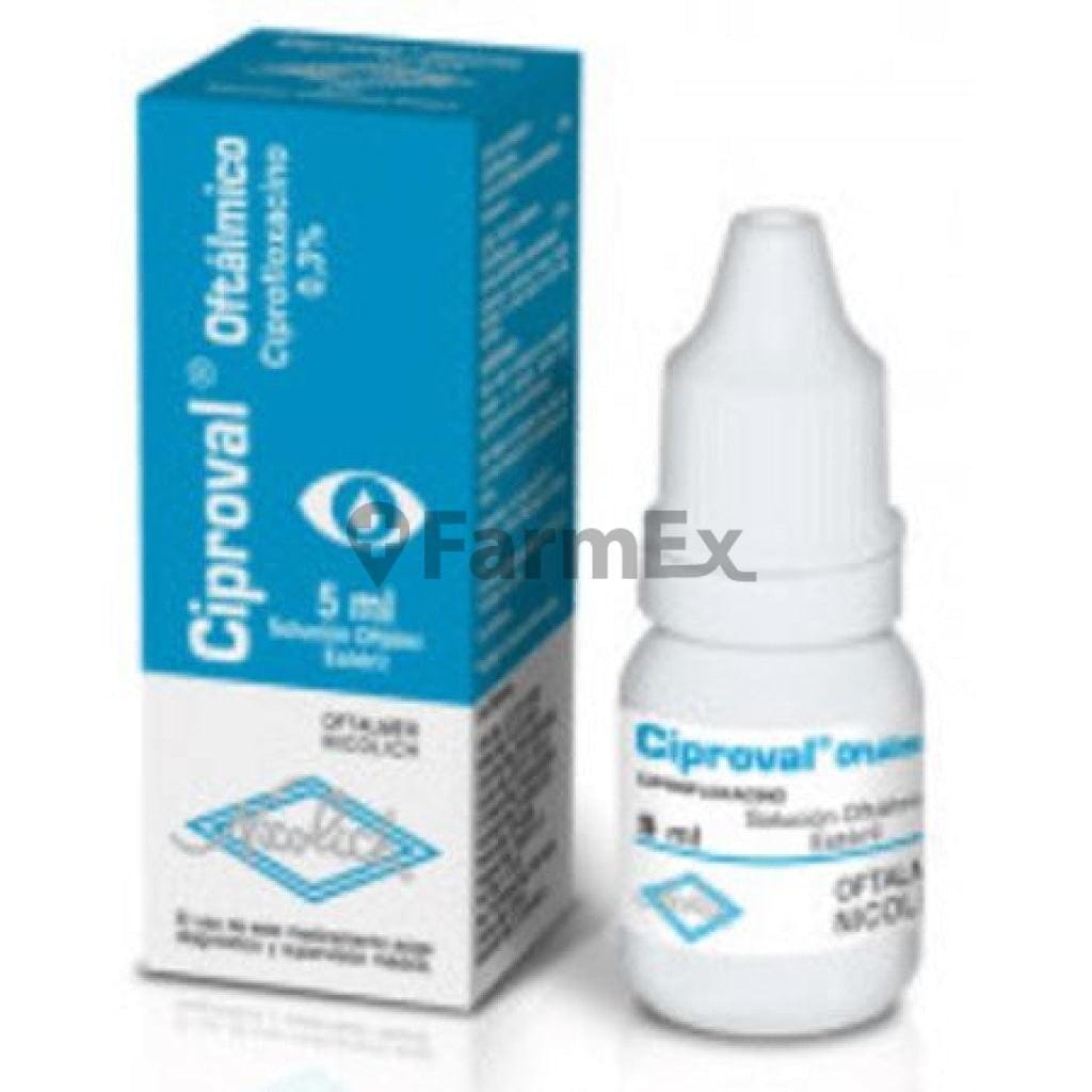 Ciproval Solución Oftálmica 0,3 % x 5 mL Farmex-VidaTres-Persistente